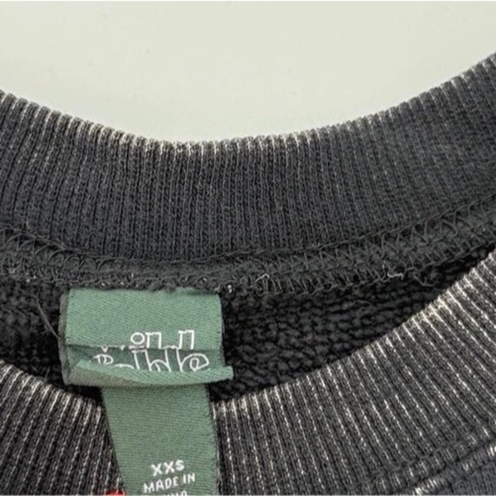 Wild Fable Manhattan‎ Oversized Sweatshirt Black Stone Wash Bling Size XXS - Picture 3 of 6